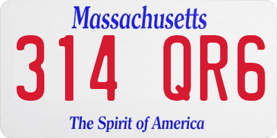 MA license plate 314QR6
