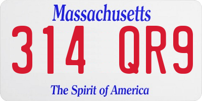 MA license plate 314QR9