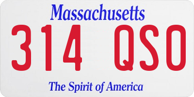 MA license plate 314QS0