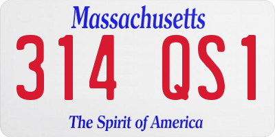 MA license plate 314QS1