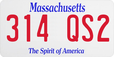 MA license plate 314QS2