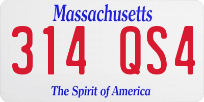 MA license plate 314QS4