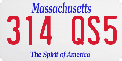 MA license plate 314QS5