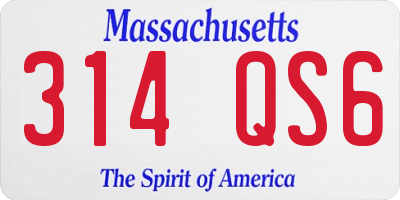 MA license plate 314QS6