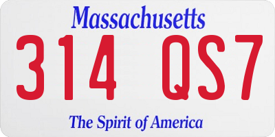 MA license plate 314QS7