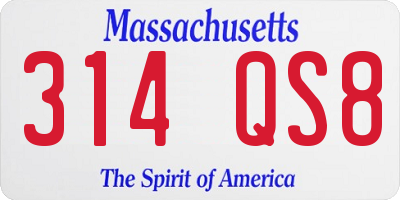MA license plate 314QS8