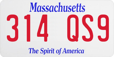MA license plate 314QS9