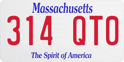 MA license plate 314QT0