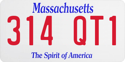 MA license plate 314QT1
