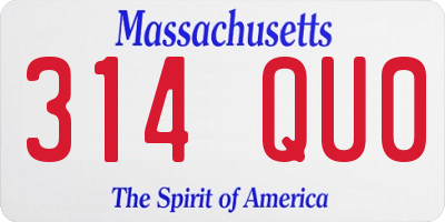 MA license plate 314QU0