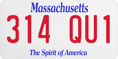 MA license plate 314QU1