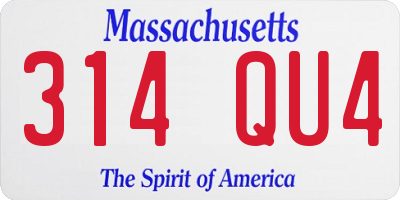 MA license plate 314QU4