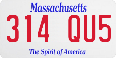 MA license plate 314QU5