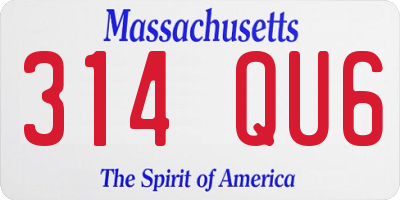 MA license plate 314QU6