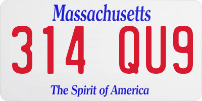 MA license plate 314QU9