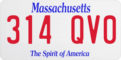 MA license plate 314QV0