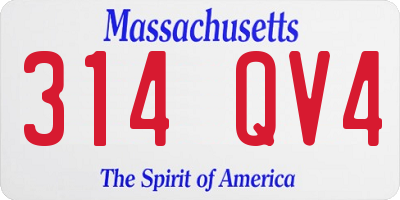 MA license plate 314QV4