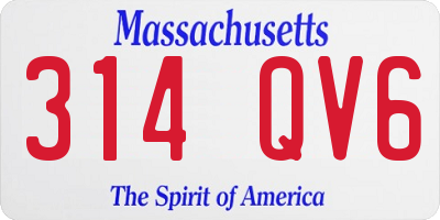MA license plate 314QV6