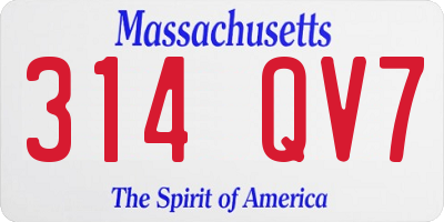 MA license plate 314QV7