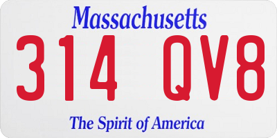 MA license plate 314QV8