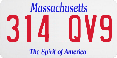 MA license plate 314QV9