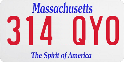 MA license plate 314QY0
