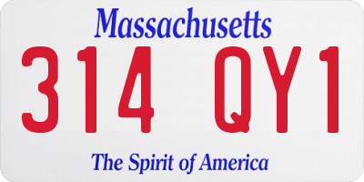 MA license plate 314QY1