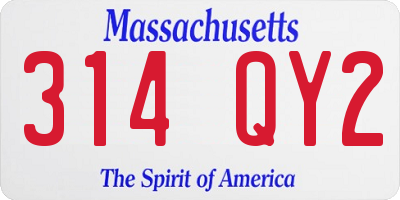 MA license plate 314QY2