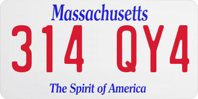 MA license plate 314QY4