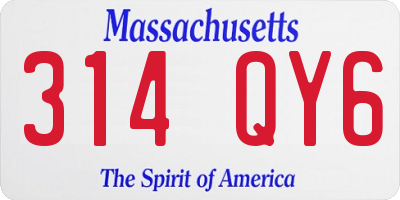 MA license plate 314QY6