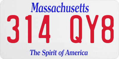 MA license plate 314QY8
