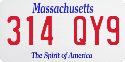 MA license plate 314QY9