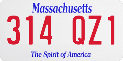 MA license plate 314QZ1