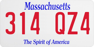 MA license plate 314QZ4