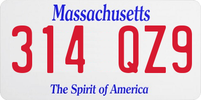 MA license plate 314QZ9