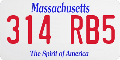 MA license plate 314RB5