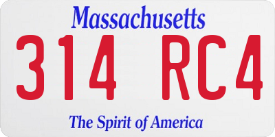 MA license plate 314RC4