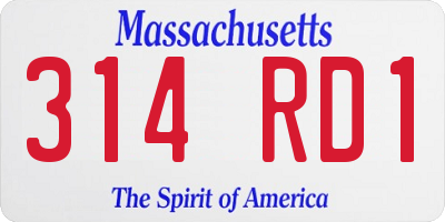 MA license plate 314RD1