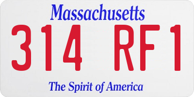 MA license plate 314RF1
