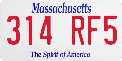 MA license plate 314RF5