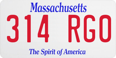 MA license plate 314RG0