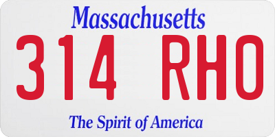 MA license plate 314RH0