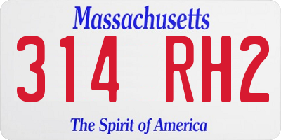 MA license plate 314RH2