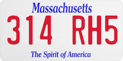 MA license plate 314RH5