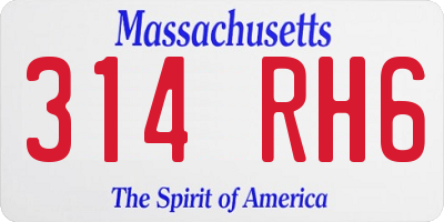 MA license plate 314RH6
