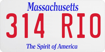 MA license plate 314RI0