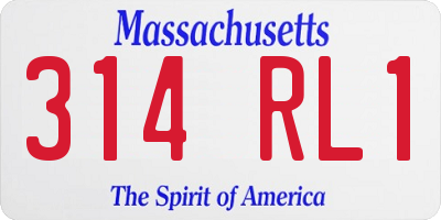 MA license plate 314RL1