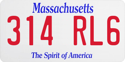 MA license plate 314RL6
