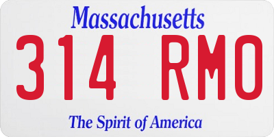 MA license plate 314RM0