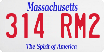 MA license plate 314RM2
